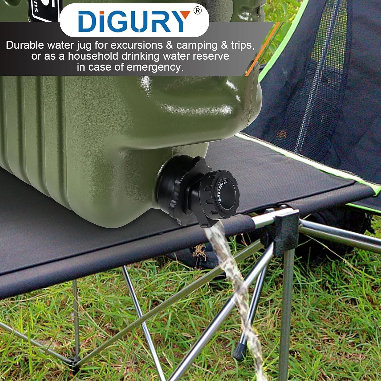 Portable Camping Water Container 💧🏕️ Large Capacity Emergency Water Storage Tank with Spigot | BPA-Free Outdoor Hydration Jug