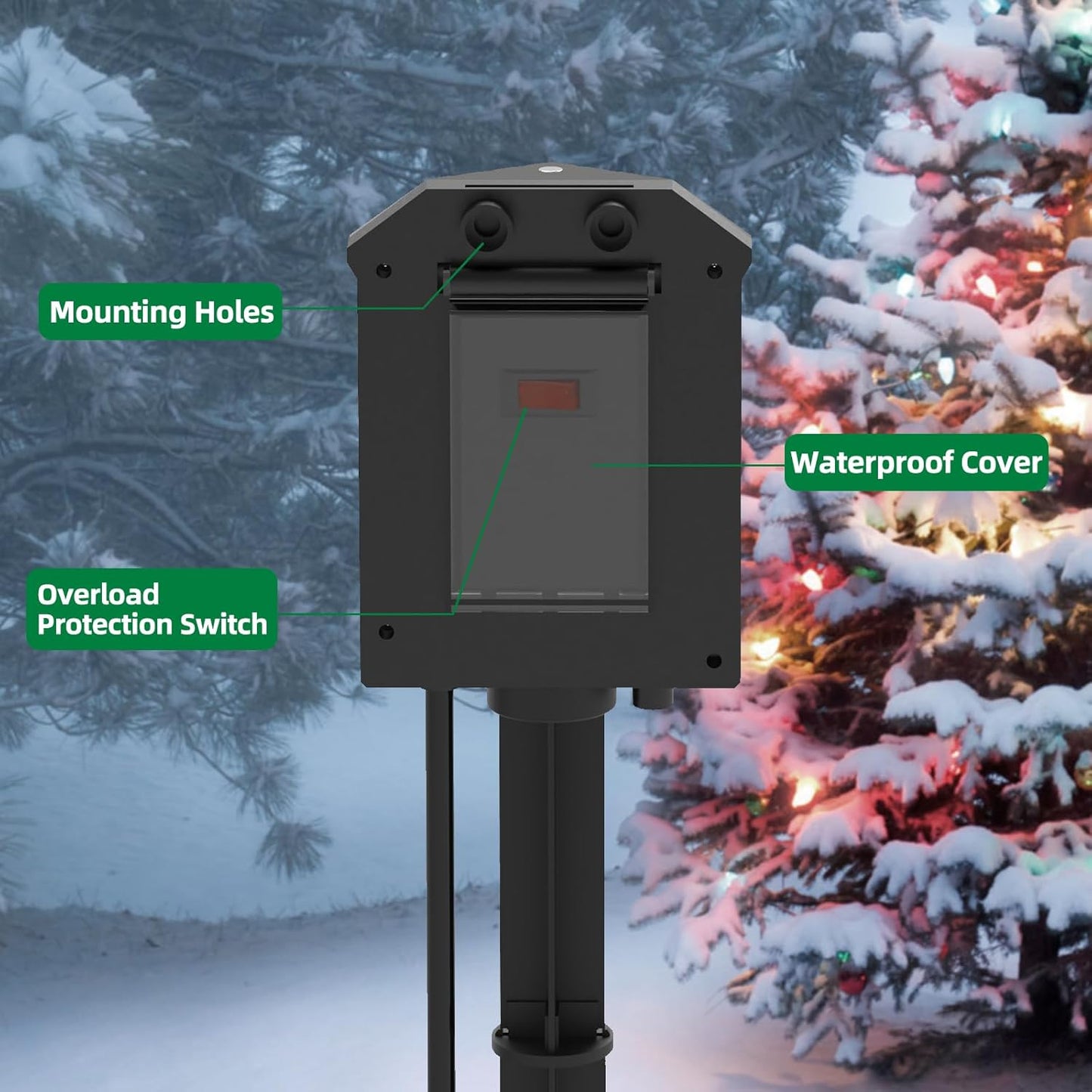 Outdoor Extension Cord with Multiple Outlets ⚡🌧️ Weatherproof Power Splitter | Heavy Duty Grounded Cable for Garden & Holiday Lights