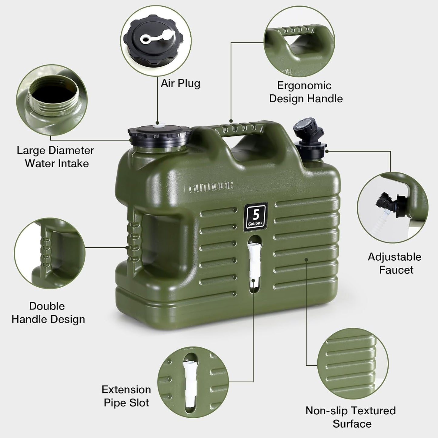 Portable Camping Water Container 💧🏕️ Large Capacity Emergency Water Storage Tank with Spigot | BPA-Free Outdoor Hydration Jug