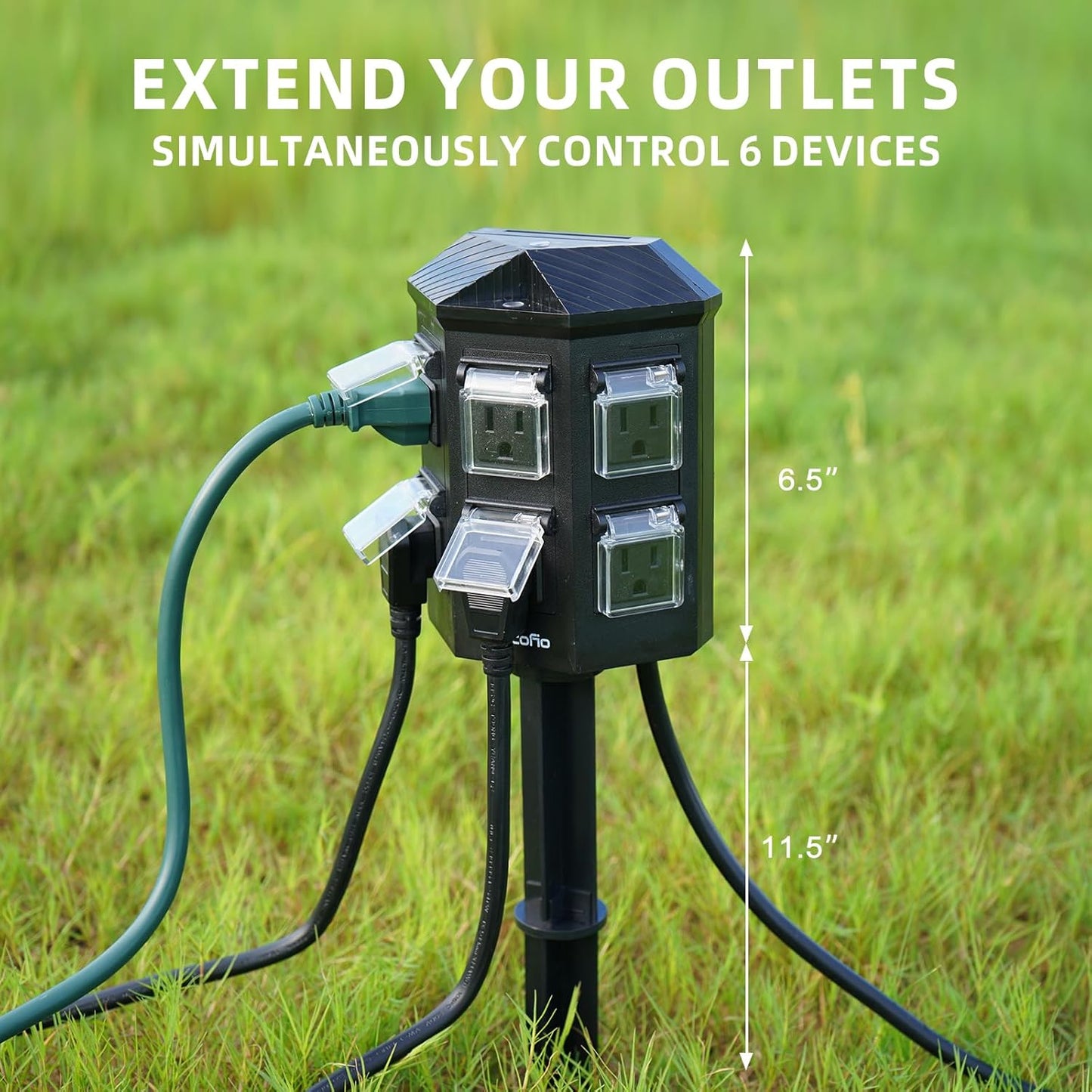 Outdoor Extension Cord with Multiple Outlets ⚡🌧️ Weatherproof Power Splitter | Heavy Duty Grounded Cable for Garden & Holiday Lights